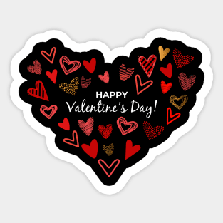 Funny Happy Valentine's Day Heart For Women Men Couples Sticker